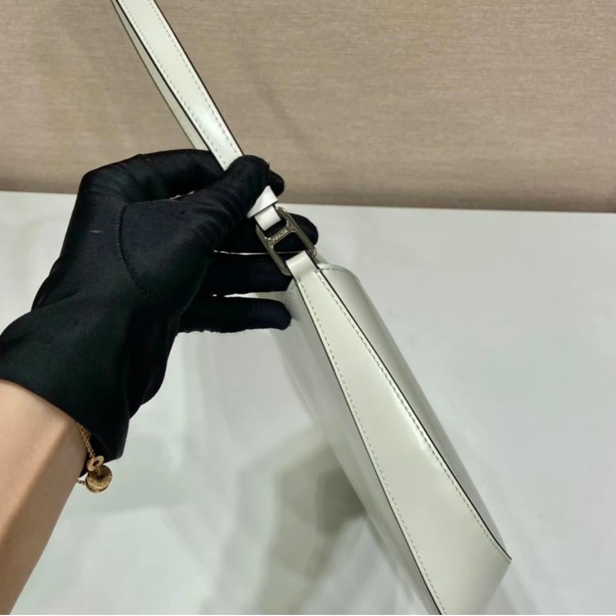 PRADA CLEO SHOULDER BAG IN BRUSHED LEATHER