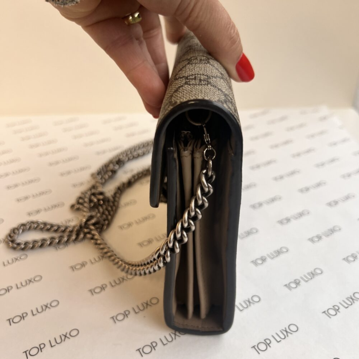 GUCCI DIONYSUS MINI BAG & ANGELINA FLAT SANDAL SET – BEIGE MONOGRAM